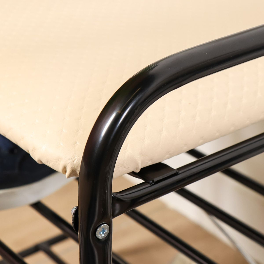 Полка для обуви, мет-л, 3 секц, 44х33х50 см, с сиден, чер, Nika, Б1/Ч