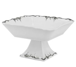 Lenardi 666-397 Квадратная фруктвоница 19см на ножке ARGENTO в под.уп.(х8)Фарфор