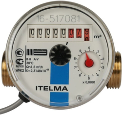 Счетчик холодной воды ITELMA 3/4 (импульсный выход, ХВС ДУ=20 L=130, Геркон) WFK24.E130-0-R-L-10-IP54