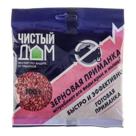 ЧИСТЫЙ ДОМ зерновая приманка от крыс и мышей 100 гр.