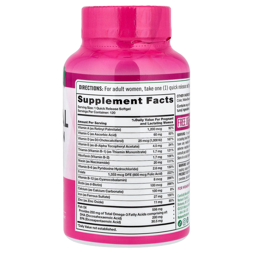 Nature's Truth, пренатальные ультрамультивитамины с ДГК, 120 капсул с быстрым высвобождением