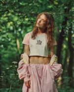 Топ One Two Raglan Crop Duo Tofu & Crystal Rose