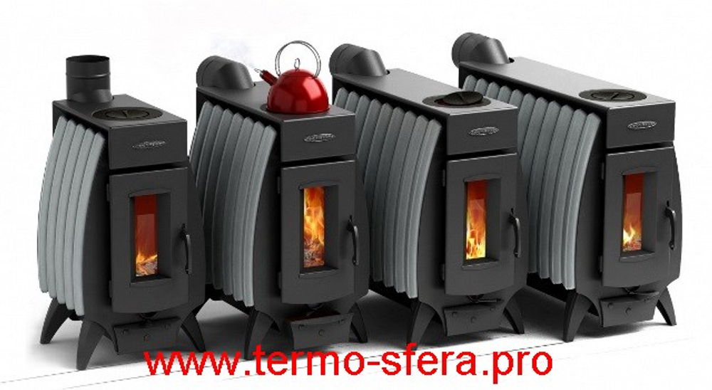 Отопительно-варочная с теплообменником Огонь-Батарея 5Б Антрацит