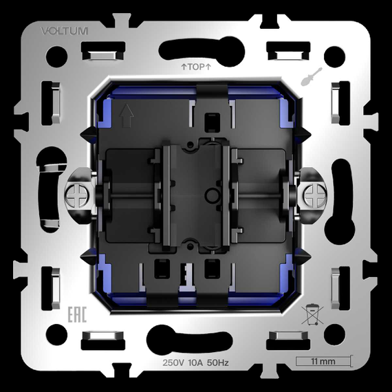 Механизм проходного переключателя одноклавишного 10А S70 Voltum VLS0103M
