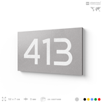 Номер на дверь 413, табличка на дверь для офиса, квартиры, кабинета, аудитории, склада, серая 120х70 мм, Айдентика Технолоджи
