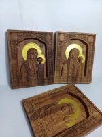 Освященная Икона Казанской Божией Матери 14х17.4см дуб - Км