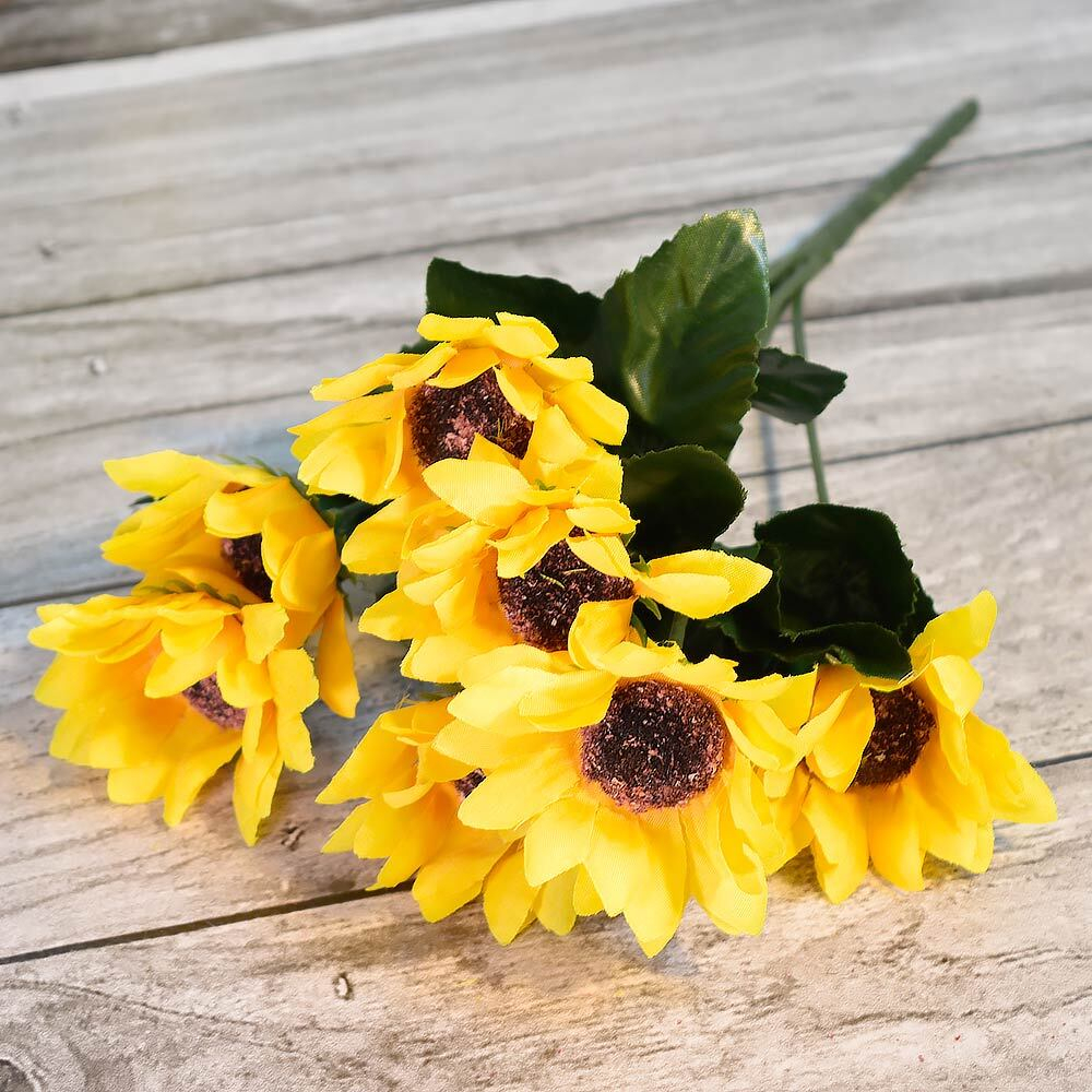 Цветы искусственные "Подсолнух" букет 29см WH-1