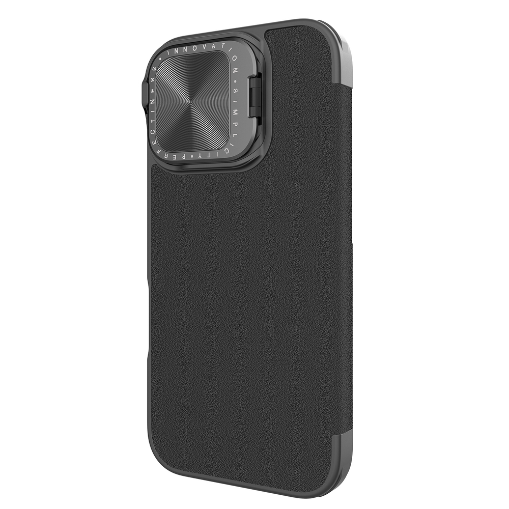 Кожаный чехол книжка от Nillkin с откидной крышкой для камеры для iPhone 16, серия Qin Prop Leather Case