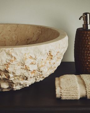 Раковина Orvane из бежевого мрамора Ø 40 см