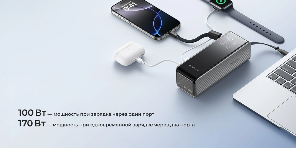 Внешний аккумулятор EcoFlow RAPID 25000 мАч 170 Вт темно-серый