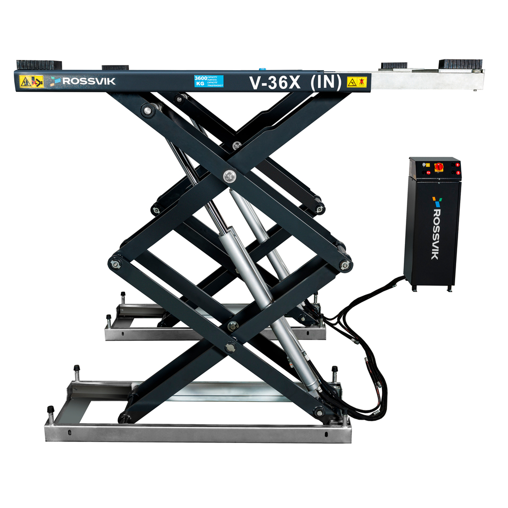 Автоподъемник ножничный ROSSVIK PRO V-36X (IN) заглубленный г/п 3.6т, 380В RAL7040 Цвет серый
