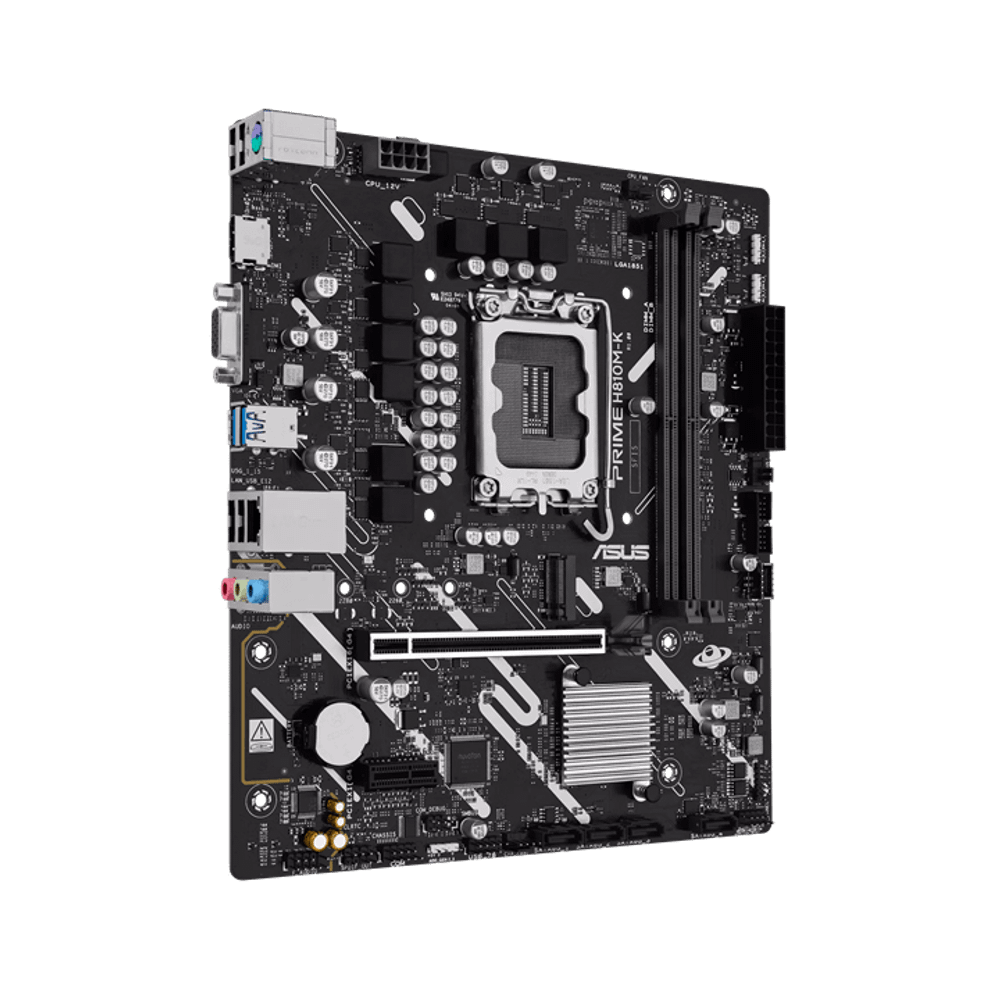 Материнская плата ASUS PRIME H810M-K, LGA1851 H810 2xDDR5 4xSATA 1xM.2 1xPCIe 4.0 HDMI D-Sub mATX