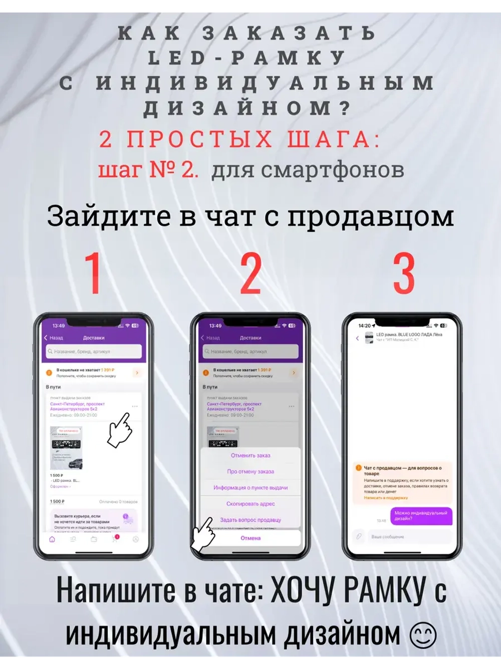 LED рамка под госномер для авто. С индивидуальным дизайном.