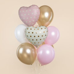 Сердце "Кремовое в золотой горох"