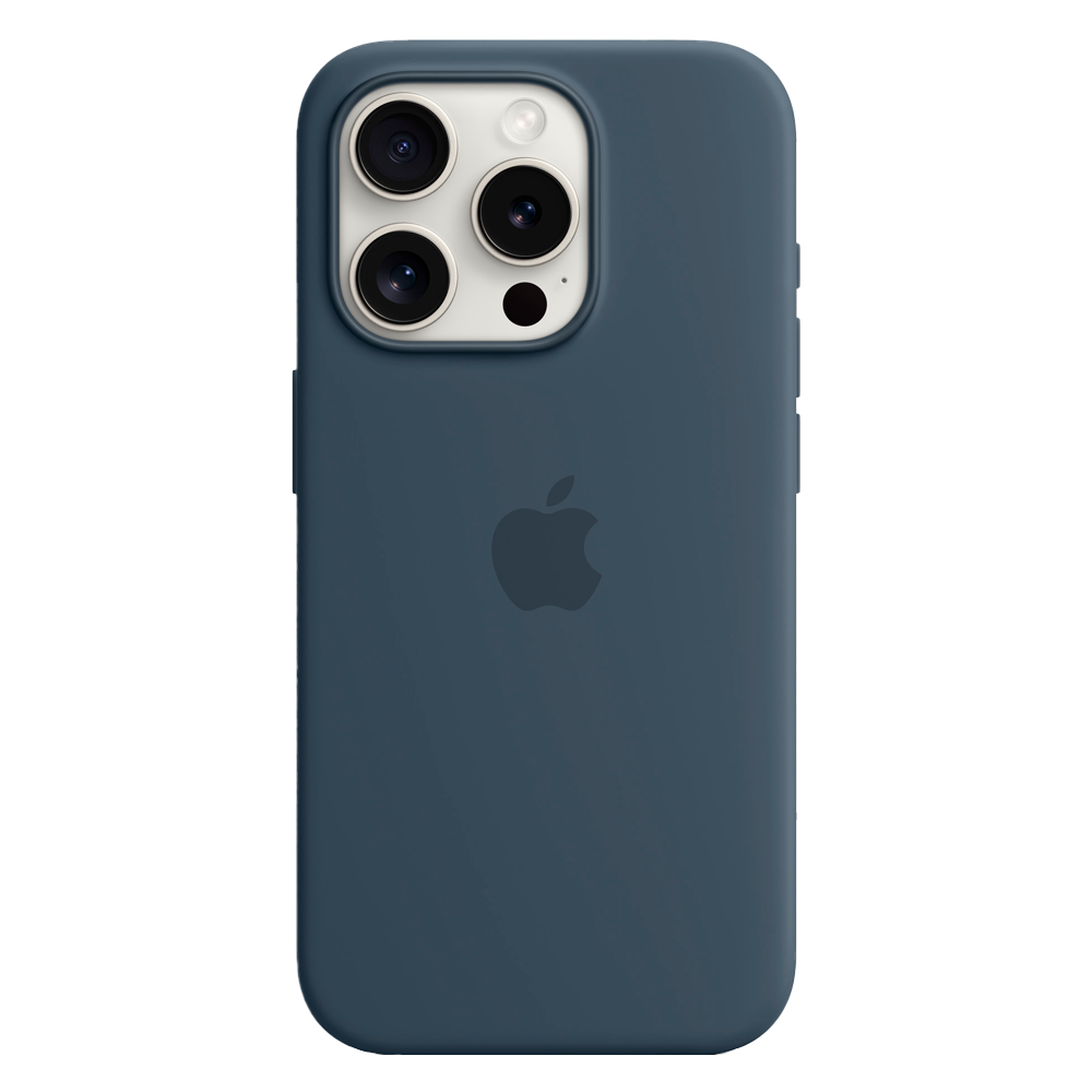 Силиконовый чехол с поддержкой MagSafe Apple Silicone Case для iPhone 15 Pro, Storm Blue (Штормовое небо)