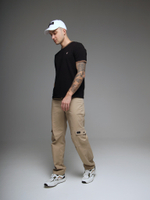 Брюки карго мужские без манжет бежевый коричневый песочный Город Горький