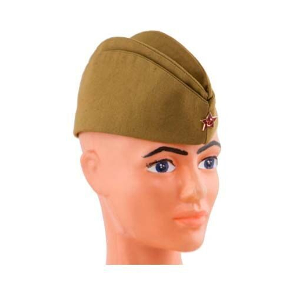 Пилотка военная со звездой текстиль р.56