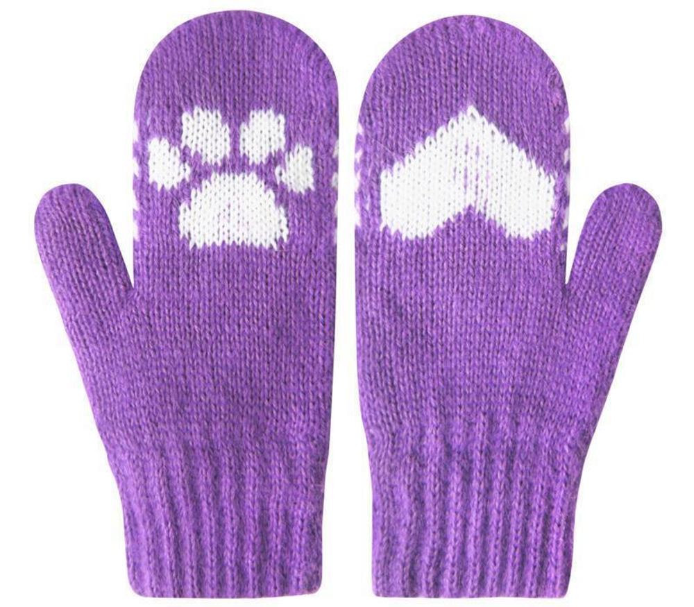Варежки "Лапки" сиреневый р.10, 1 шт.