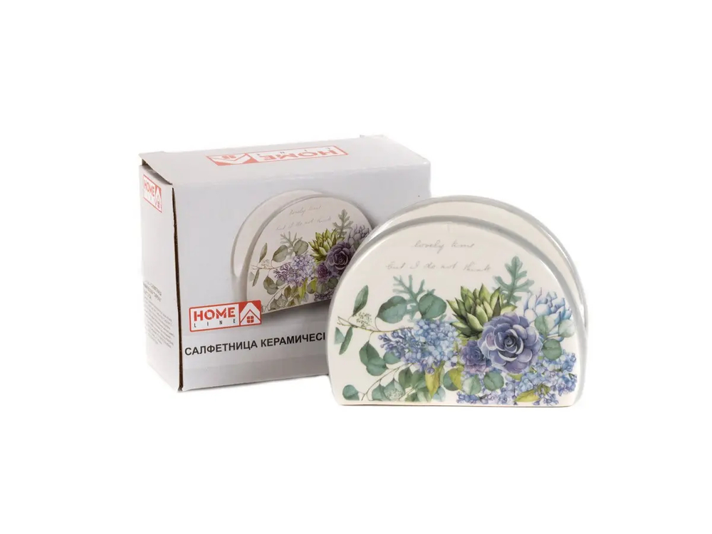 САЛФЕТНИЦА керамическая "Сирень" 9,8*4,4*7,3 см (арт. HC4112-lilac, код 257980)