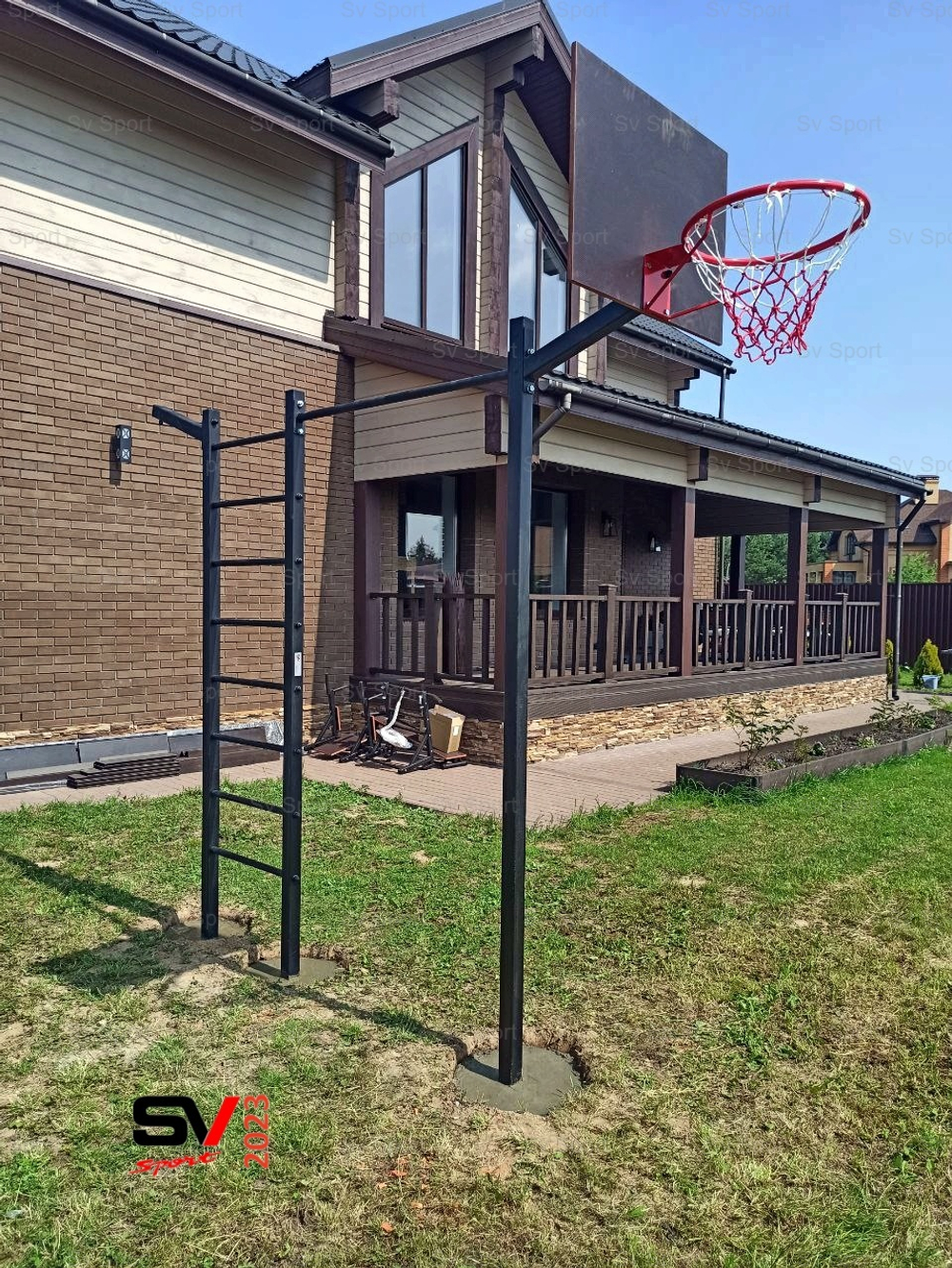 Монтаж уличной шведской стенки Sv Sport (3 вертикальных столба)