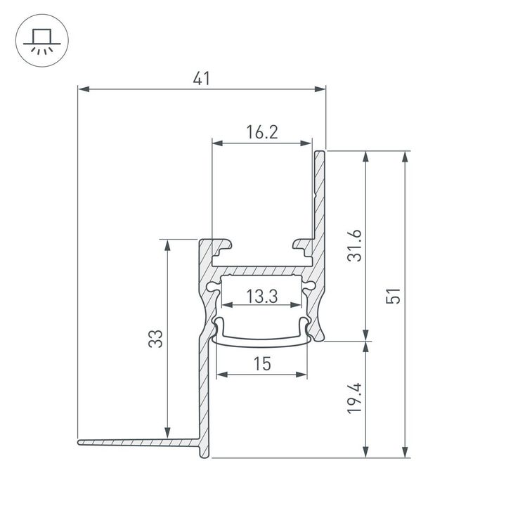 Профиль Arlight ARH-Сeil-S14-Shadow-2000 White 038594
