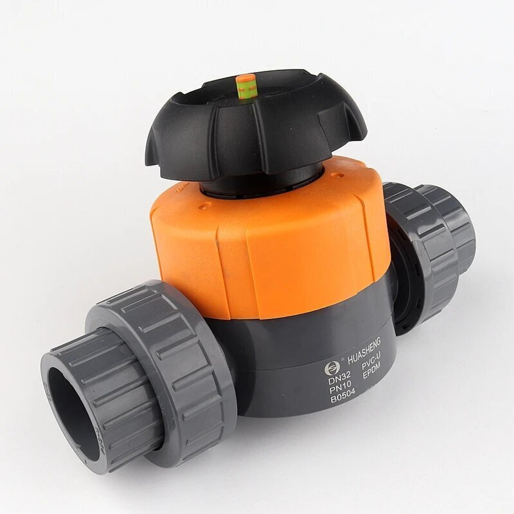 Вентиль мембранный ПВХ с разборными муфтовыми окончаниями (мембрана и уплотнения EPDM)