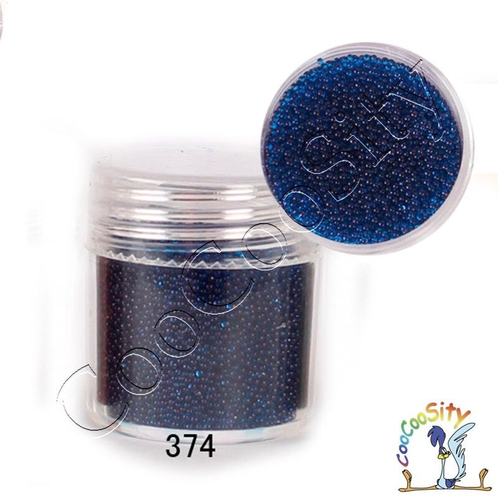 Бульонки синие 0,6-0,8 мм, 9 грамм, стекло (374)