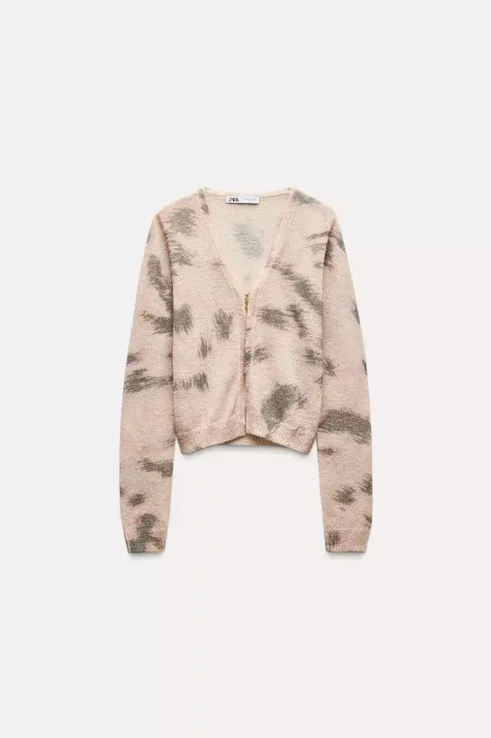 ZARA ЖАККАРДОВЫЙ КАРДИГАН, ЭКРЮ