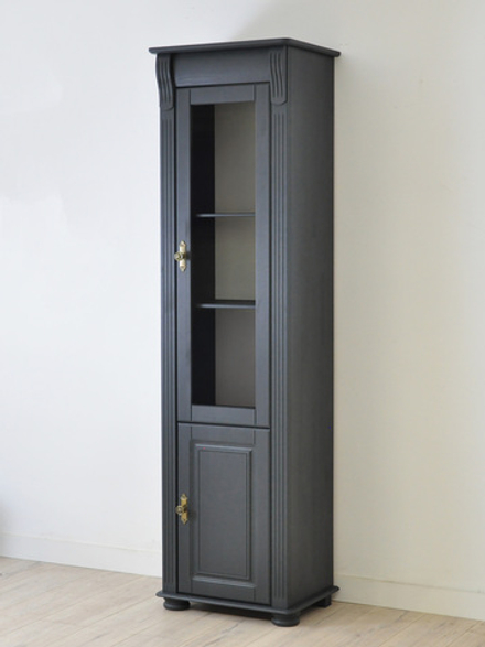 Шкаф-витрина деревянная Сюзанна 4 полки, серый