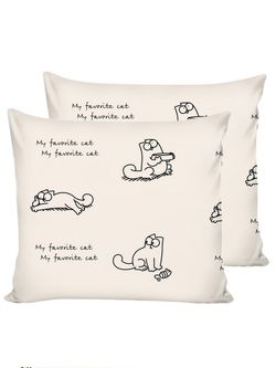 Наволочка комплект 2шт Сказка "Котики Грей" 70х70 см, перкаль