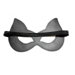 Двусторонняя черная маска с ушками из эко-кожи БДСМ Арсенал 50003