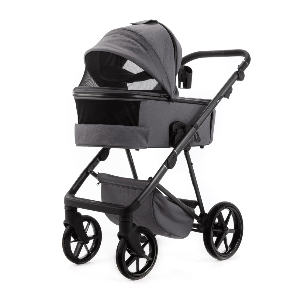 Детская универсальная коляска Adamex Delta Natura - DN-10 Stone (т.серый, ткань)