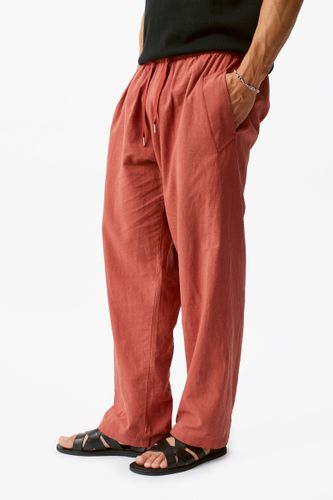 Льняные брюки кирпичного оттенка HEATHEN