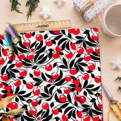 Ткань премиум атлас вишневый вдохновение