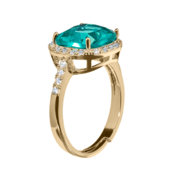 Кольцо-зеленый камень, золото