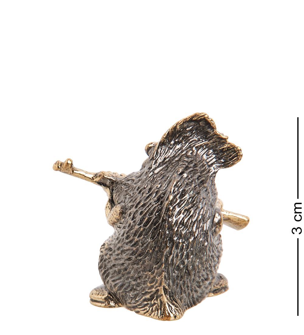 Народные промыслы AM- 275 Фигурка «Еж с автоматом» (латунь, янтарь)