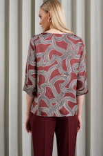 22882 Блузка женская (бордовый принт)