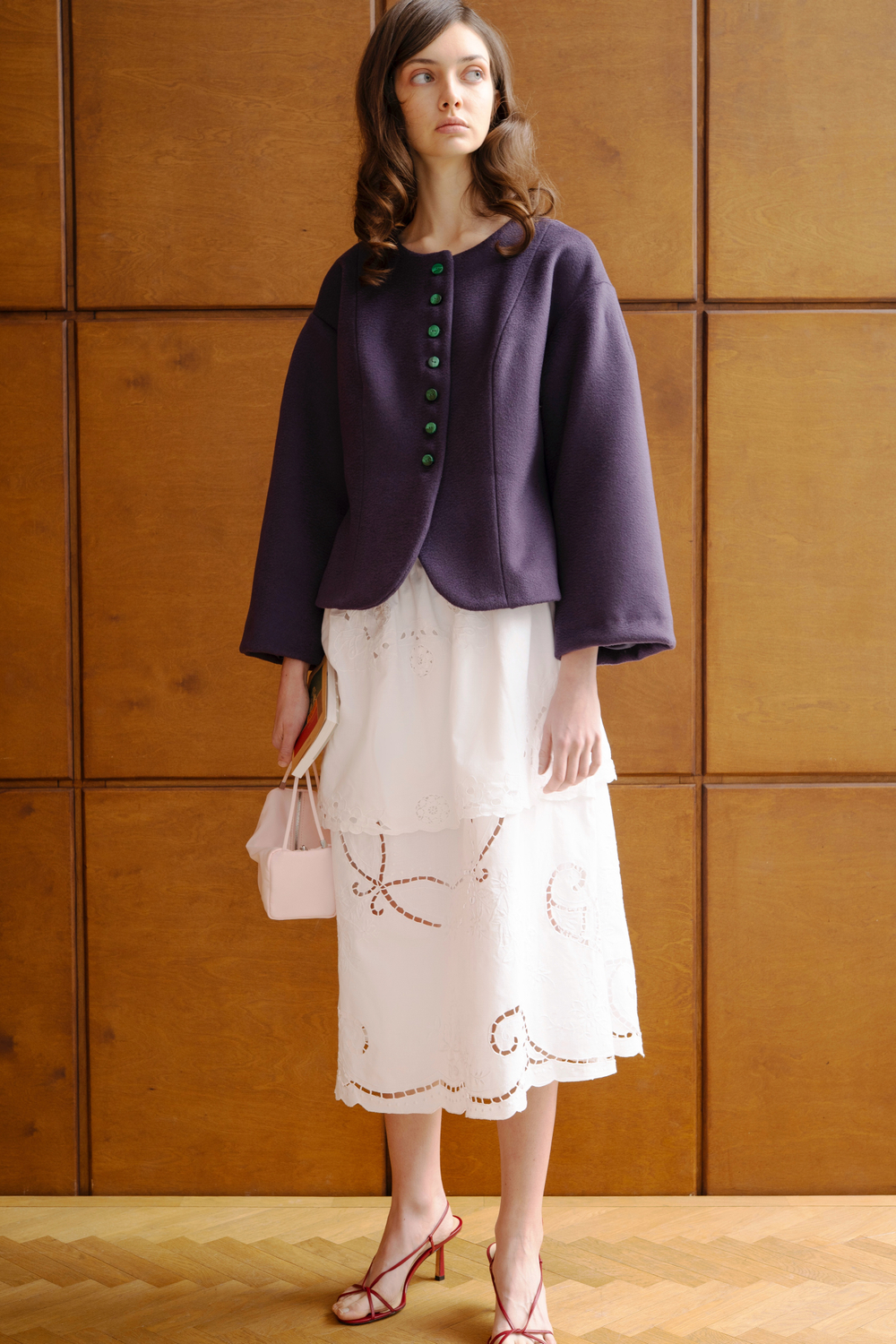 Жакет с пуговицами из малахита