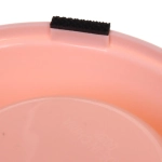 Миска пластиковая с металлической чашкой двойная «Колор-Лягушонок» 27,8*15,5*4см цвет нежно-розовый/300мл