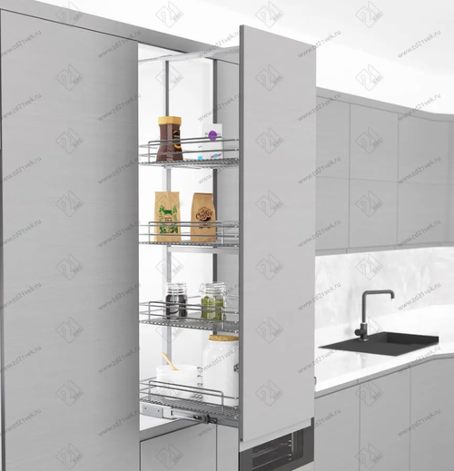 S-1114-C Шкаф-колонна в базу 350 мм ,Starax, 4-х ярусная, (280х510х1100-1250 мм)