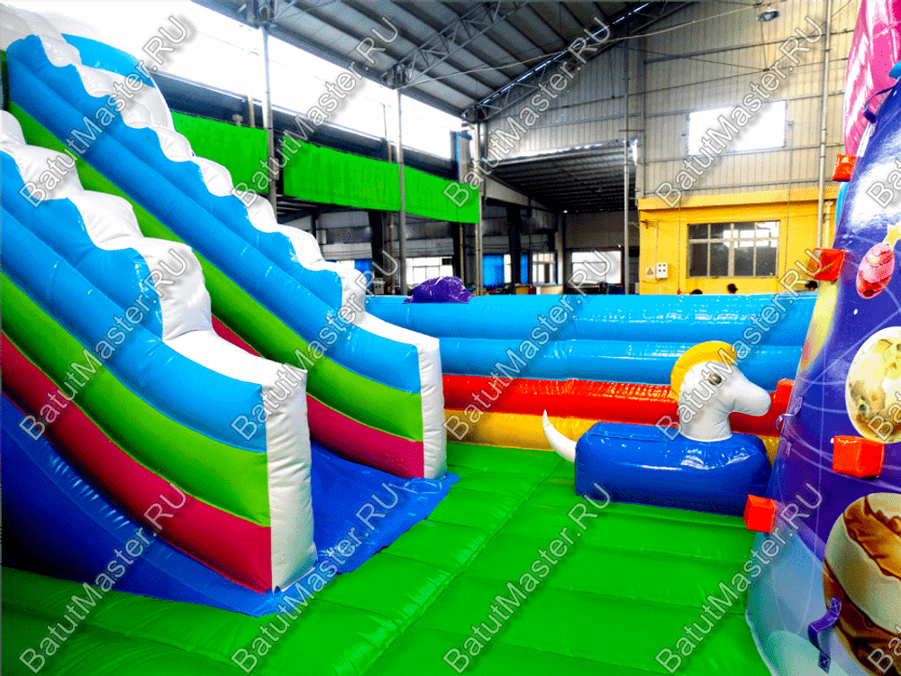 Коммерческий батут "Космические зверята" 14*7*6 м