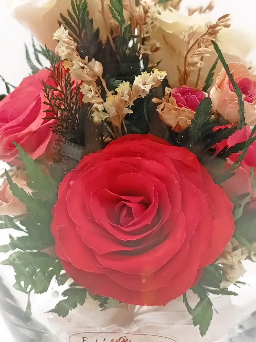 натуральные цветы в стекле, вакуум