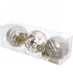 Новогодние шары 8 см (набор 3 шт) «Dream», Шампань