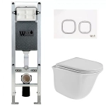 Унитаз с инсталляцией WeltWasser AMBERG 350 ST + TELBACH 004 GL-WT + AMBERG RD-WT