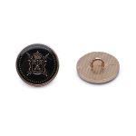 Пуговицы металл на ножке 24L=15 мм, Герб (Black/G (черный/золото)), ME-657, 36 шт