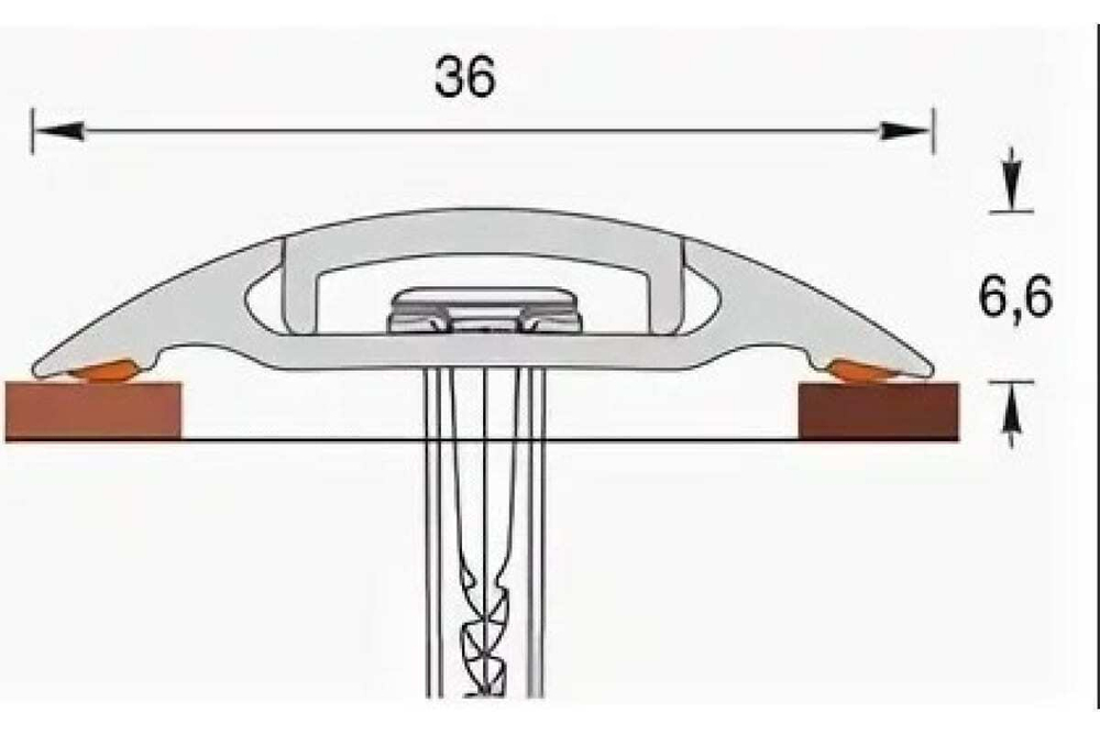 Порог с монтажным каналом Идеал 36 мм 229 Дуб латте