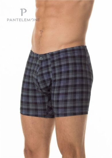 Трусы мужские боксеры удлинённые Pantelemone PMHL-1427, клетка сине-зеленая