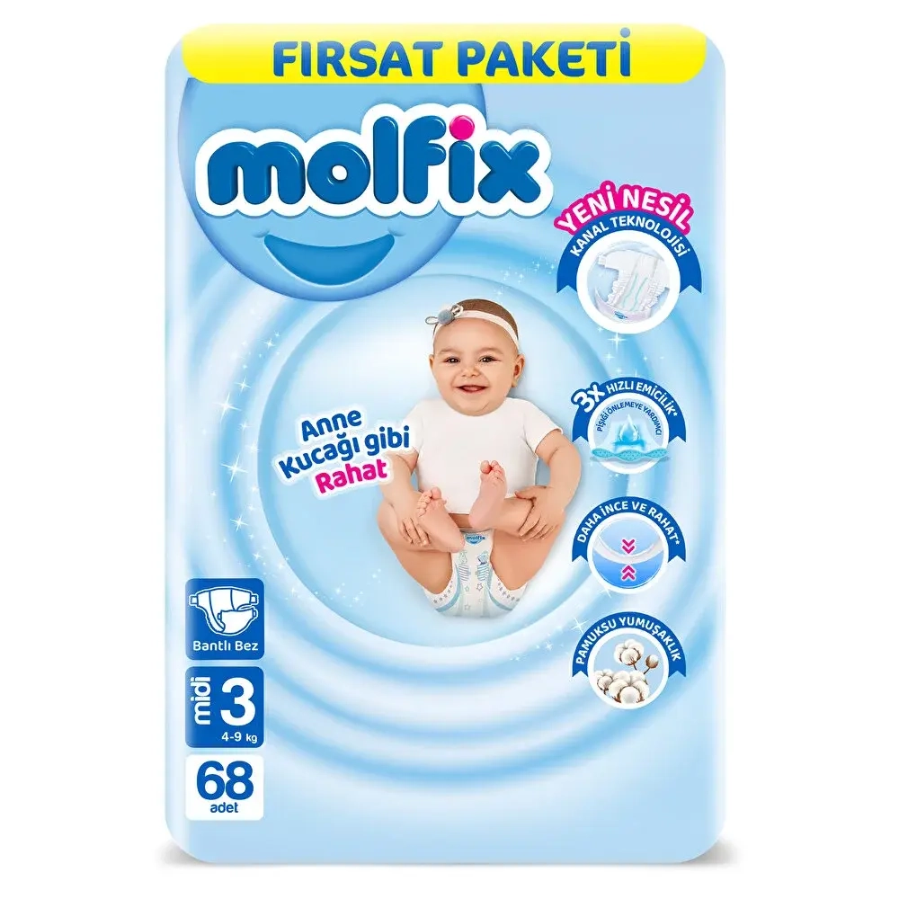ДЕТСКИЕ ПОДГУЗНИКИ MOLFIX JUNIOR FIRSAT PAKETi 48X3