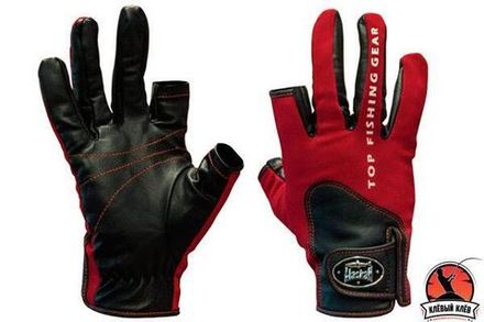 Перчатки спиннингиста Alaskan двухпалые Red/BL  M (AGWK-11M)