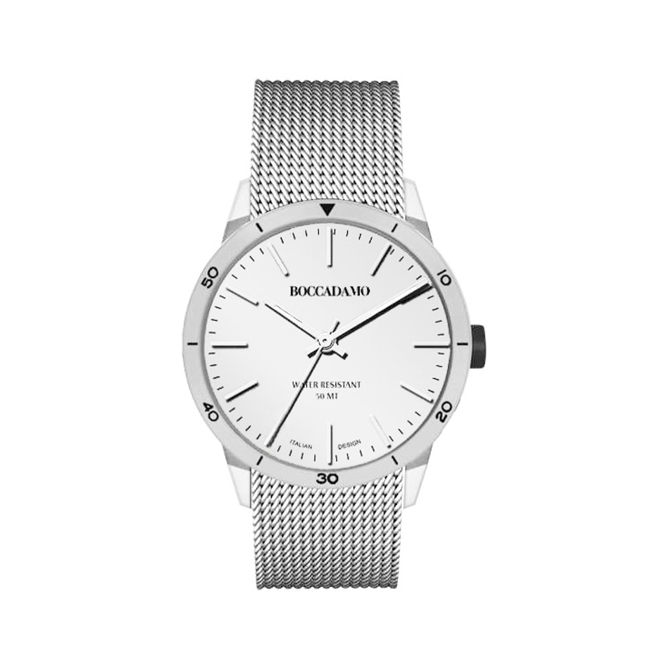 Часы Boccadamo Navy Silver NV015 BW/S с минеральным стеклом
